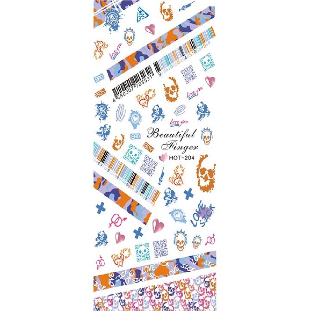 2D Nail Art One Stoke Sticker