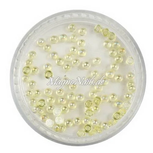 Nail Art Einlegemotive - Halbperlen gelb AB Nägel Nails Nailart Nageldesign Nagel Glitzersteine