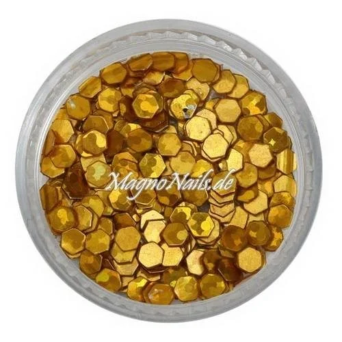 Glitter Shapes - Einlegemotive - hexagon gold Nail Art Nails Nagel Nögel Nailart Einleger