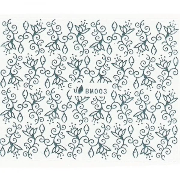 3D Metallic Sticker - silber Seblstklebende Aufkleber Nagelsticker Nagelaufkleber