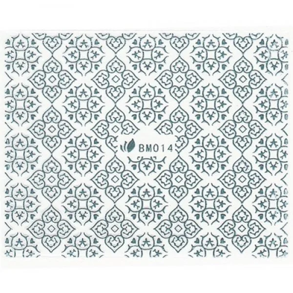 3D Metallic Sticker - silber Seblstklebende Aufkleber Nagelsticker Nagelaufkleber Ornamente