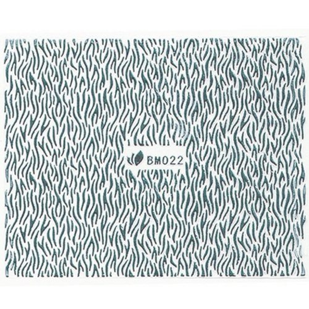 3D Metallic Sticker - silber Seblstklebende Aufkleber Nagelsticker Nagelaufkleber Tiger streifen