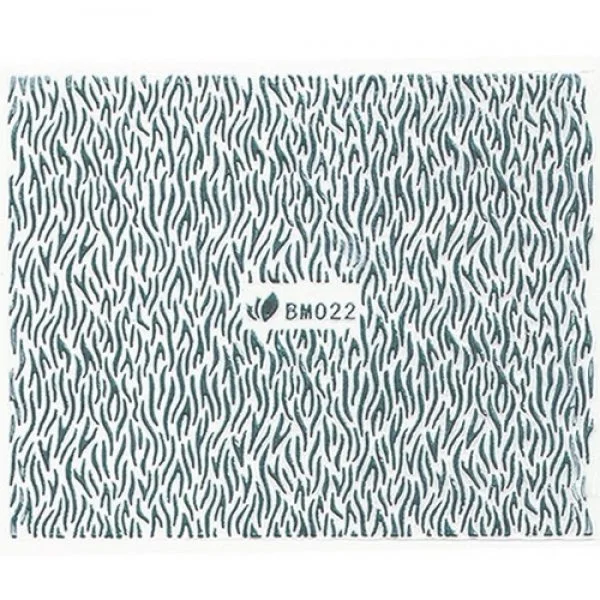 3D Metallic Sticker - silber Seblstklebende Aufkleber Nagelsticker Nagelaufkleber Tiger streifen