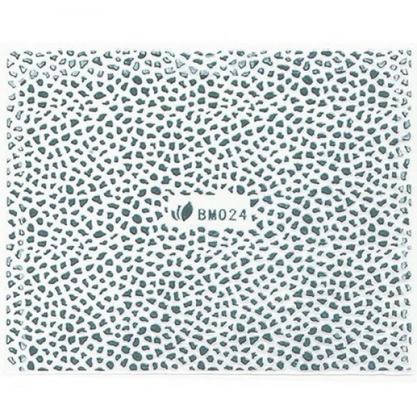 3D Metallic Sticker - silber Seblstklebende Aufkleber Nagelsticker Nagelaufkleber Geopard