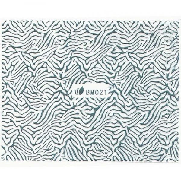 3D Metallic Sticker - silber Seblstklebende Aufkleber Nagelsticker Nagelaufkleber Tiger