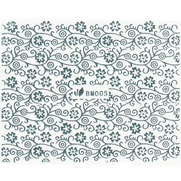 3D Metallic Sticker - silber Seblstklebende Aufkleber Nagelsticker Nagelaufkleber