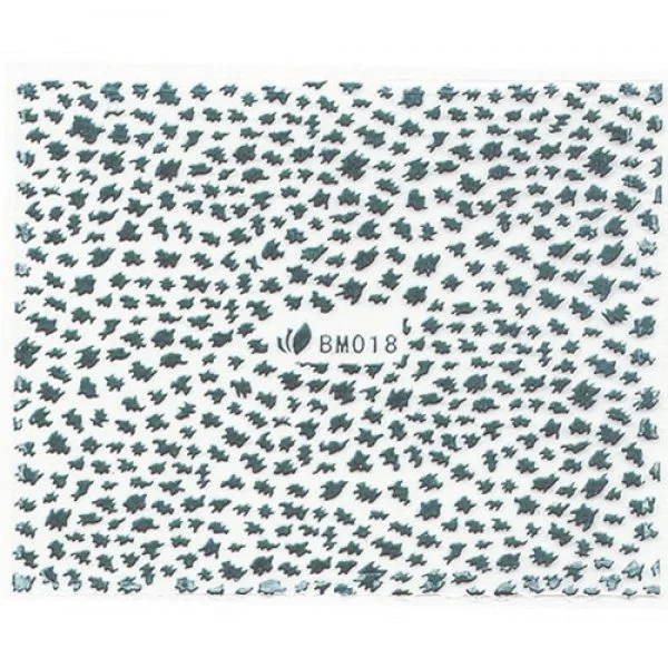 3D Metallic Sticker - silber Seblstklebende Aufkleber Nagelsticker Nagelaufkleber Leo Nägel