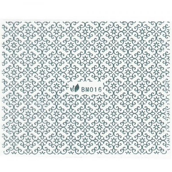 3D Metallic Sticker - silber Seblstklebende Aufkleber Nagelsticker Nagelaufkleber Ornamente