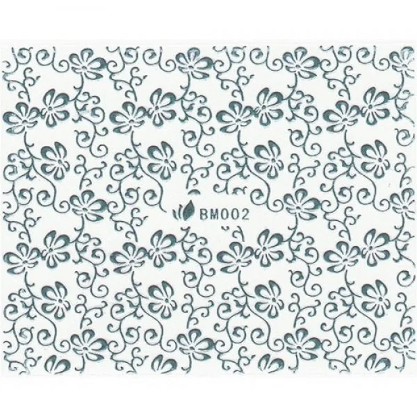 3D Metallic Sticker - silber Seblstklebende Aufkleber Nagelsticker Nagelaufkleber