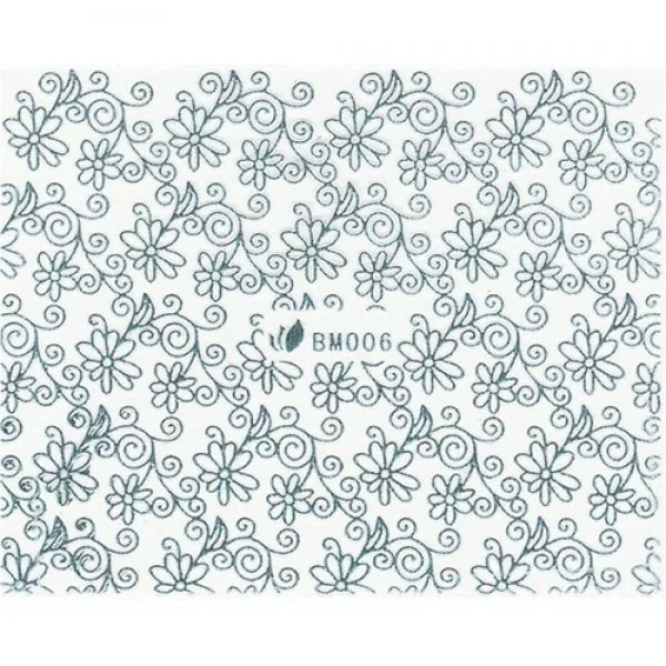 3D Metallic Sticker - silber Seblstklebende Aufkleber Nagelsticker Nagelaufkleber