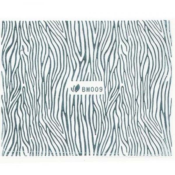 3D Metallic Sticker - silber Seblstklebende Aufkleber Nagelsticker Nagelaufkleber