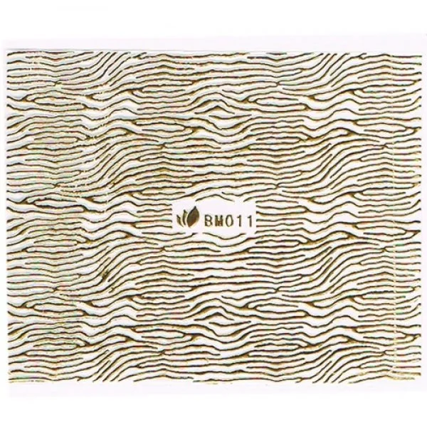 3D Metallic Sticker - gold Tiger