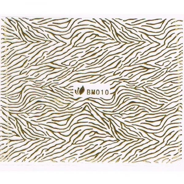 3D Metallic Sticker - gold Seblstklebende Aufkleber Nagelsticker Nagelaufkleber Tiger