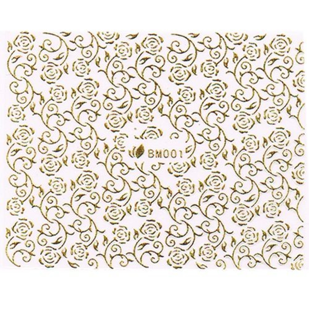 3D Metallic Sticker - gold Seblstklebende Aufkleber Nagelsticker Nagelaufkleber