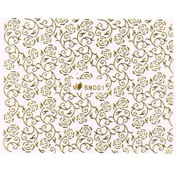 3D Metallic Sticker - gold Seblstklebende Aufkleber Nagelsticker Nagelaufkleber