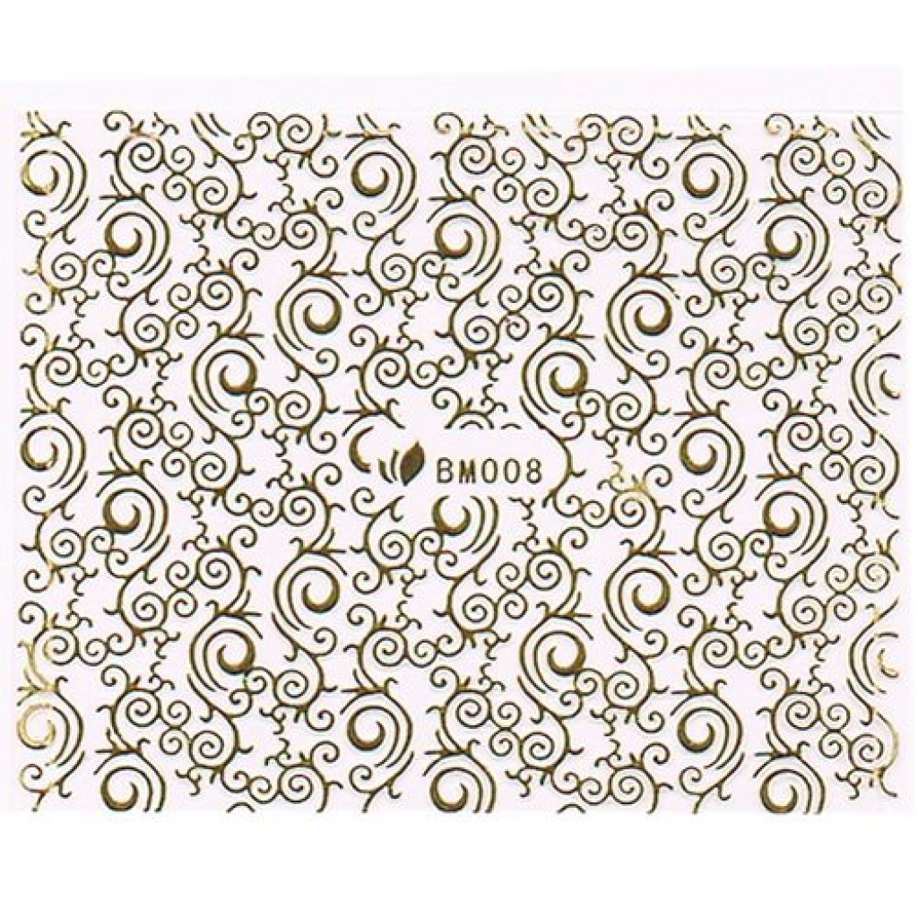3D Metallic Sticker - gold Seblstklebende Aufkleber Nagelsticker Nagelaufkleber Tribal