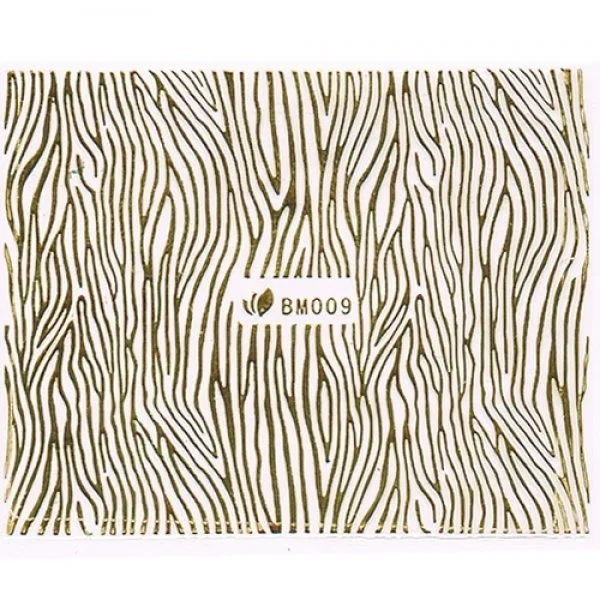 3D Metallic Sticker - gold Seblstklebende Aufkleber Nagelsticker Nagelaufkleber Tiger