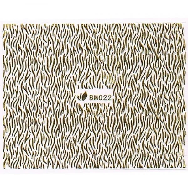 3D Metallic Sticker - gold Seblstklebende Aufkleber Nagelsticker Nagelaufkleber Tiger