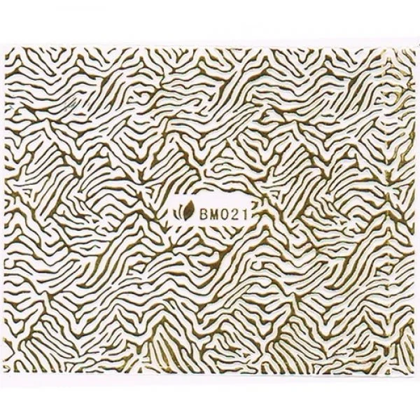 3D Metallic Sticker - gold Seblstklebende Aufkleber Nagelsticker Nagelaufkleber Tiger