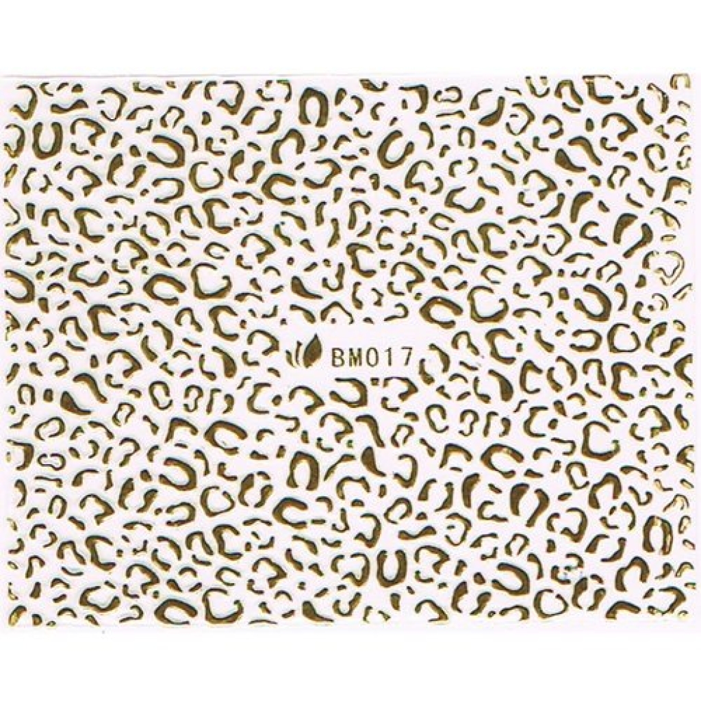 3D Metallic Sticker - gold Seblstklebende Aufkleber Nagelsticker Nagelaufkleber Leo Muster