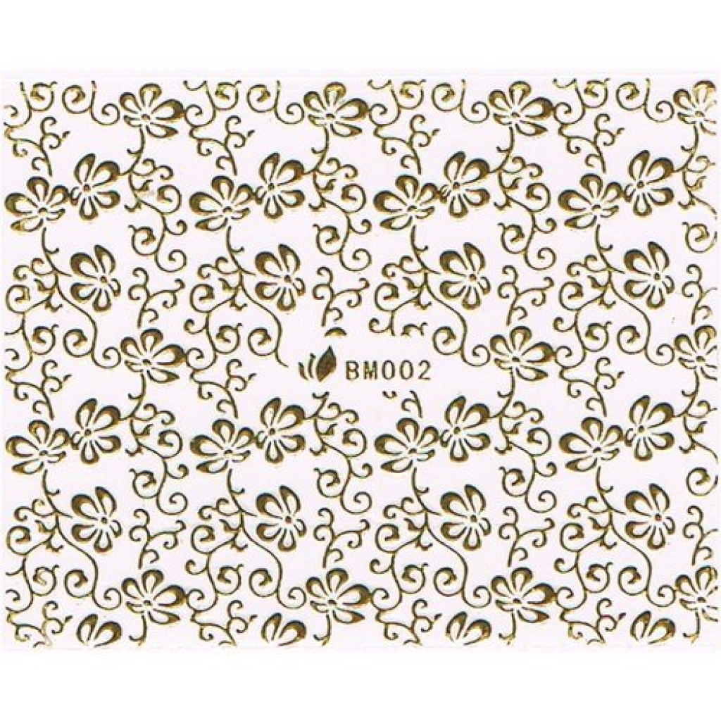 3D Metallic Sticker - gold Seblstklebende Aufkleber Nagelsticker Nagelaufkleber