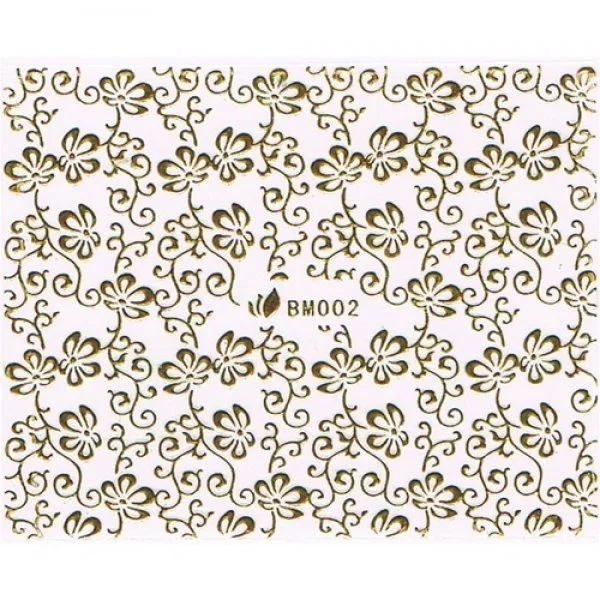 3D Metallic Sticker - gold Seblstklebende Aufkleber Nagelsticker Nagelaufkleber