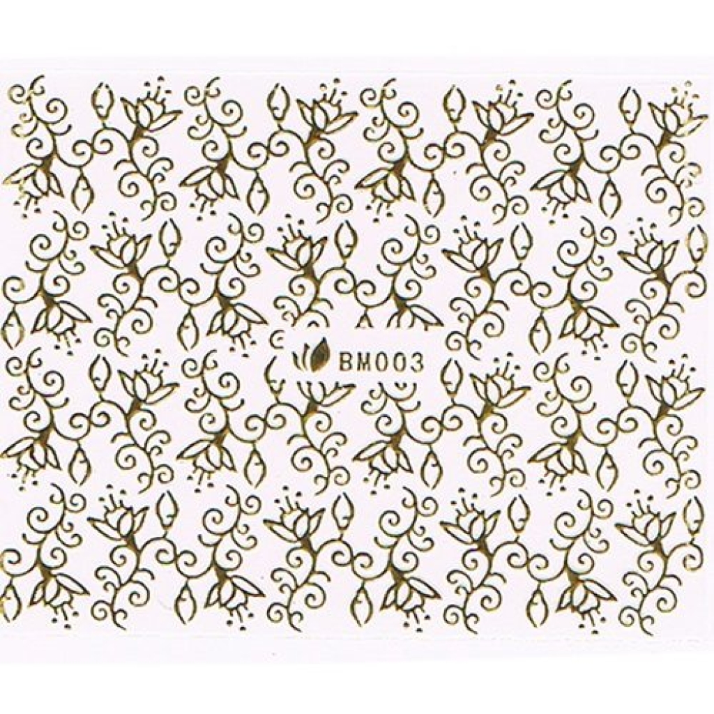 3D Metallic Sticker - gold Seblstklebende Aufkleber Nagelsticker Nagelaufkleber