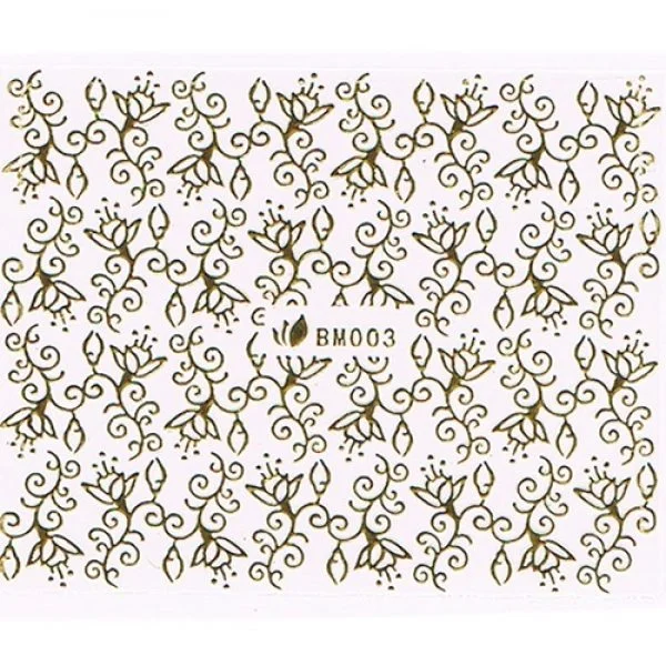 3D Metallic Sticker - gold Seblstklebende Aufkleber Nagelsticker Nagelaufkleber