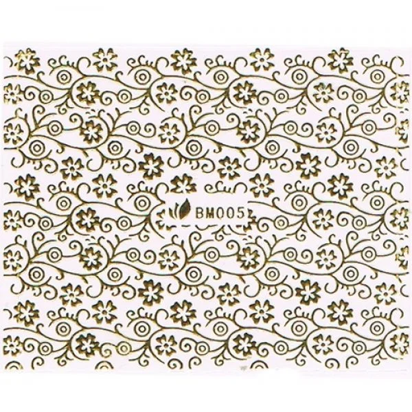 3D Metallic Sticker - gold Seblstklebende Aufkleber Nagelsticker Nagelaufkleber