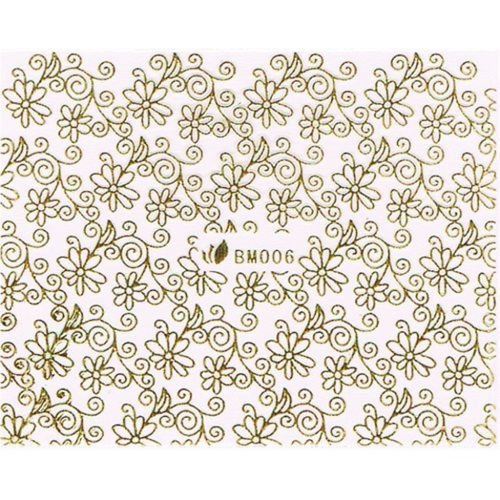 3D Metallic Sticker - gold Seblstklebende Aufkleber Nagelsticker Nagelaufkleber