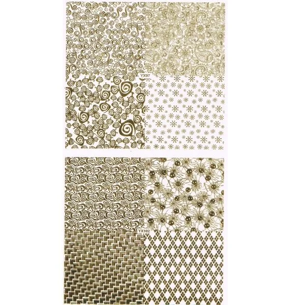 3D Full Cover Metallic Sticker Set - gold Selbstklebende Nagelaufkleber Nagelsticker