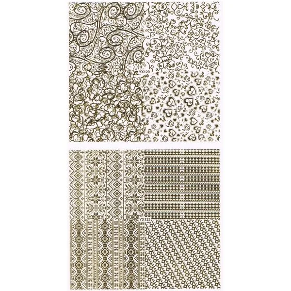 3D Full Cover Metallic Sticker Set - gold Selbstklebende Nagelaufkleber Nagelsticker