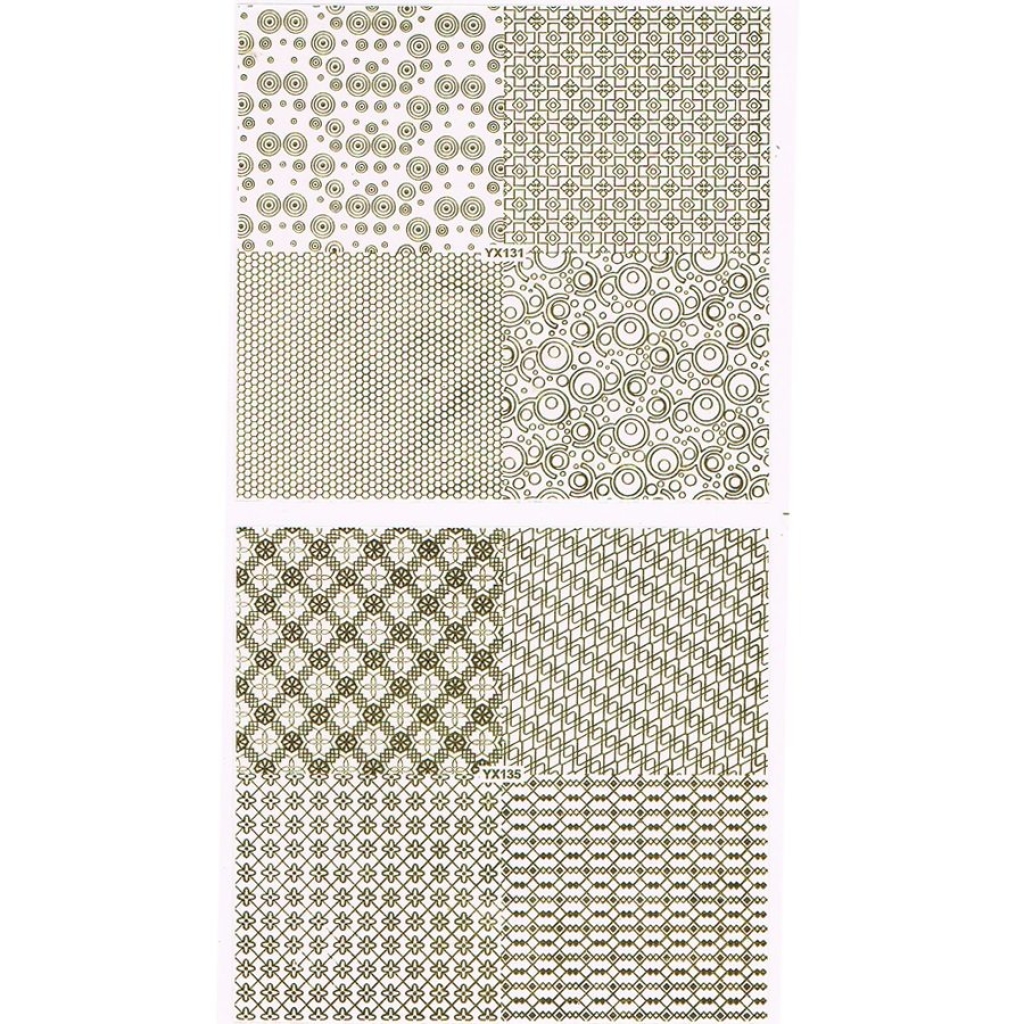 3D Full Cover Metallic Sticker Set - gold Selbstklebende Nagelaufkleber Nagelsticker