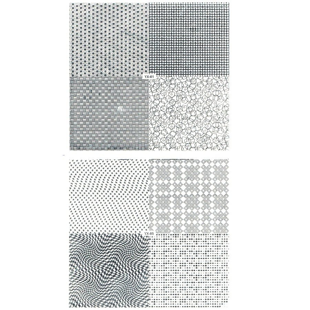 3D Full Cover Metallic Sticker Set - silber Selbstklebende Nagelaufkleber Nagelsticker