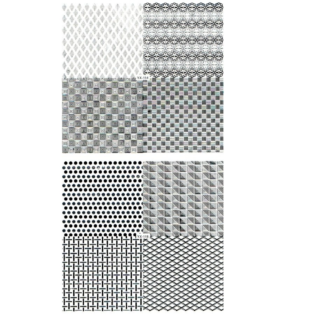 3D Full Cover Metallic Sticker Set - schwarz-silber Selbstklebende Nagelaufkleber Nagelsticker