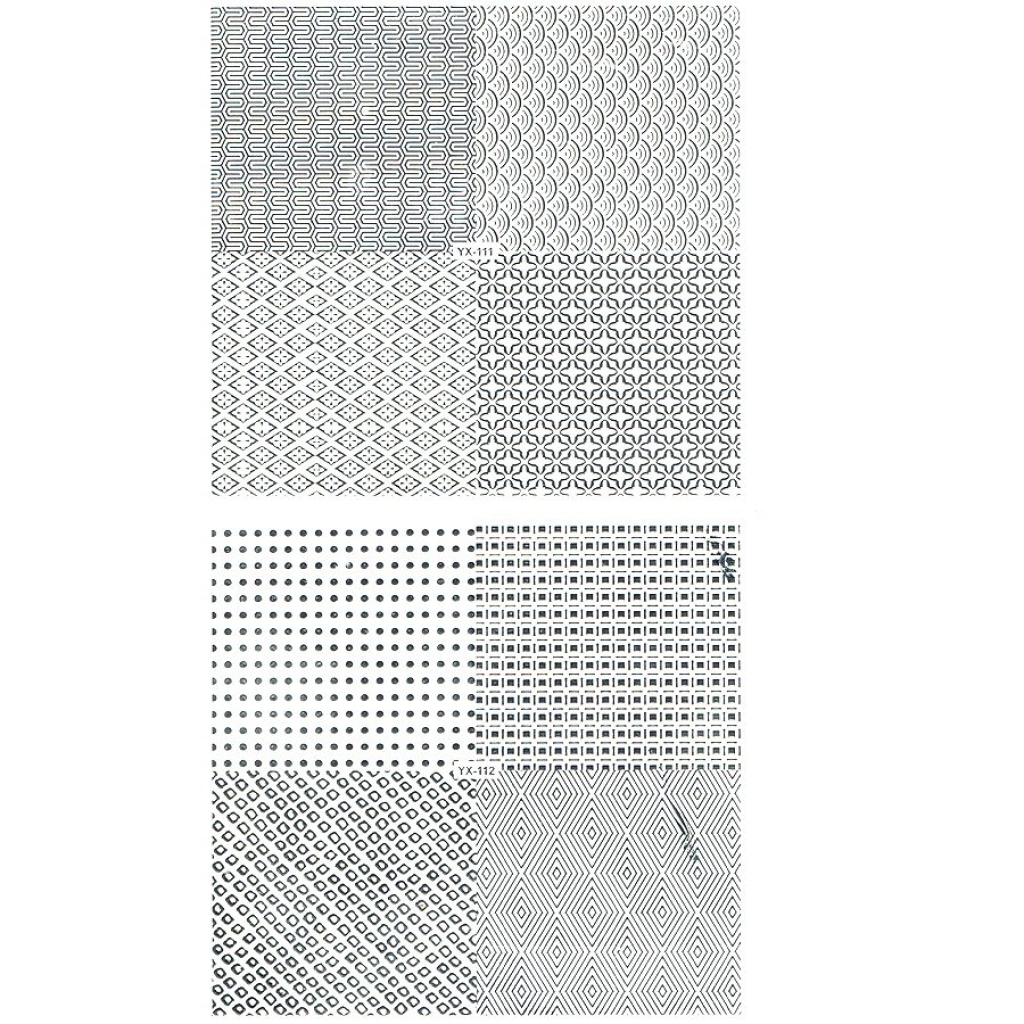 3D Full Cover Metallic Sticker Set - silber Selbstklebende Nagelaufkleber Nagelsticker