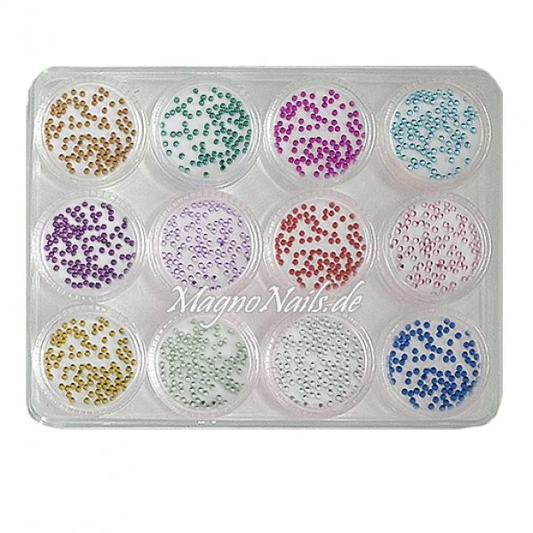 12 x Nail Art Ministrasssteine rund in einer Box Nail Art Nailart Nageldesign