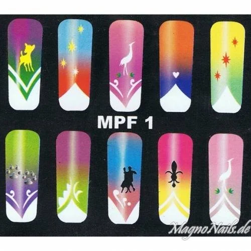 MPF 1 Airbrush Schablone Nail Nagelstudio Nägel Nailart Nail art