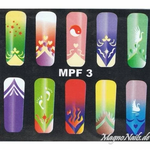 MPF 3 Airbrush Schablone Nail Nagelstudio Nägel Nailart Nail art