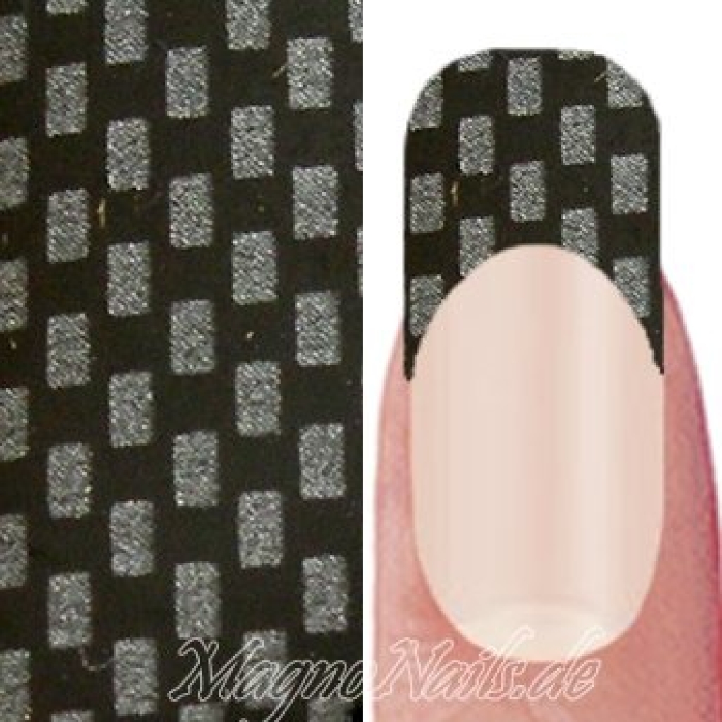 Nail Art Transfer Folie 0,45m - Nail Foil - Black Rectangle Nailart Nails Nägel Schmuck TransferFolie Nagelfolie Nageldesign
