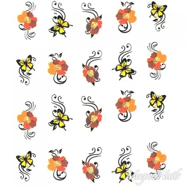 2D Nail Art One Stoke Sticker