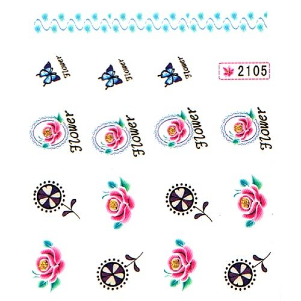 2D Nail Art One Stoke Sticker