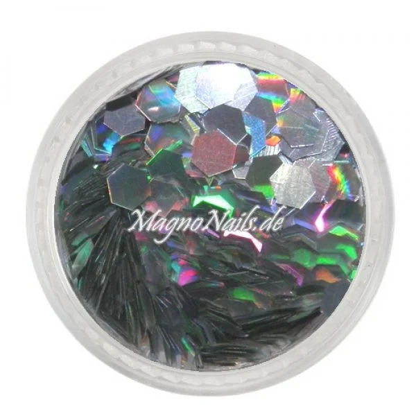 Nail Art Pailetten silber hologramm 3,5mm Nägel Nails Nailart Nageldesign Nagel GlitzerPailetten