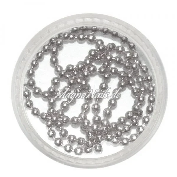 Nail Art Perlenkette silber in einem Döschen