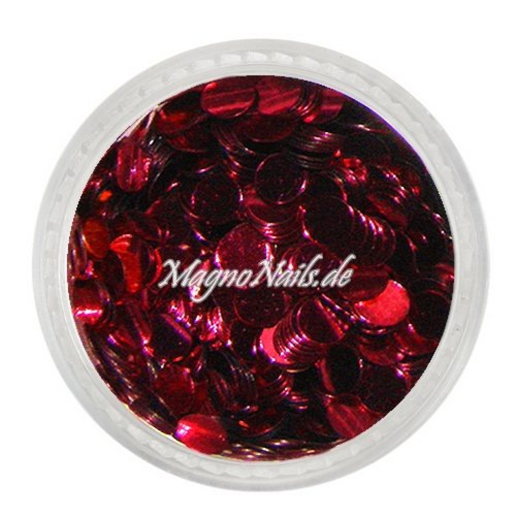 Runde Glitter - 3mm - rot Nageldesign Nägel Nails Nagelstudio Einleger Nailart