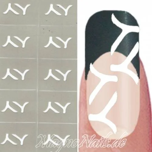 Nail Art Schablone - Nagellack Sticker Airbrush Nail Aufkleber selbstklebend