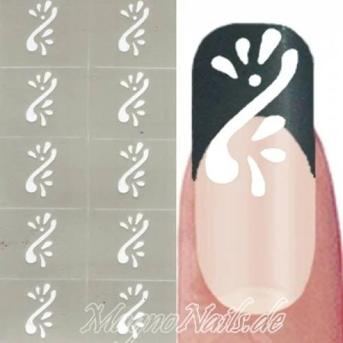 Nail Art Schablone - Nagellack Sticker Airbrush Nail Aufkleber selbstklebend