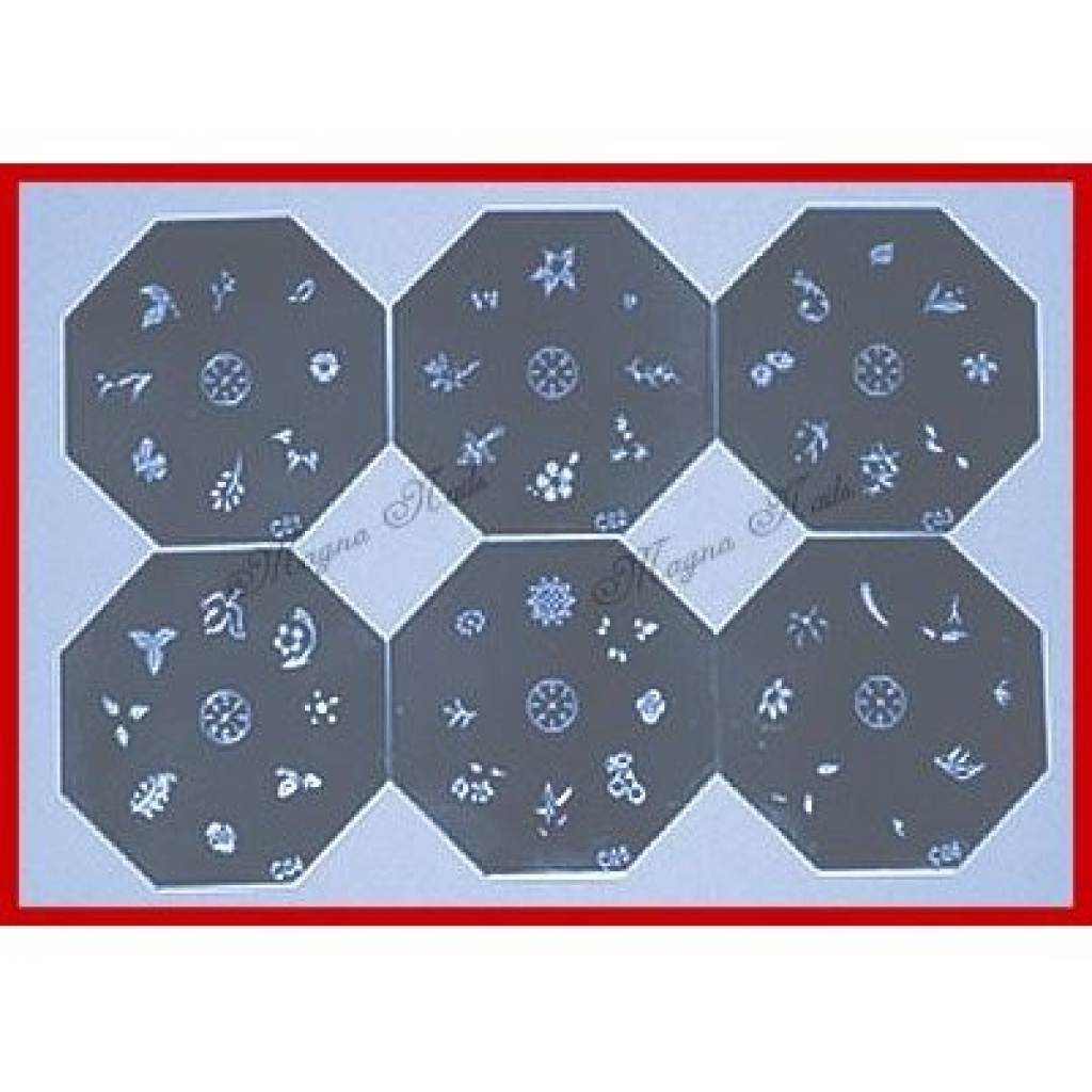 Nail Art Stamping Schablonen Set Serie C 6-Teilig