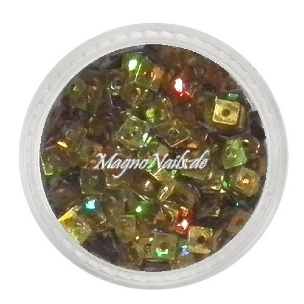 Glitter Shapes - Einlegemotive - Quadrat gold holographic Nail Art Nails Nagel Nögel Nailart Einleger