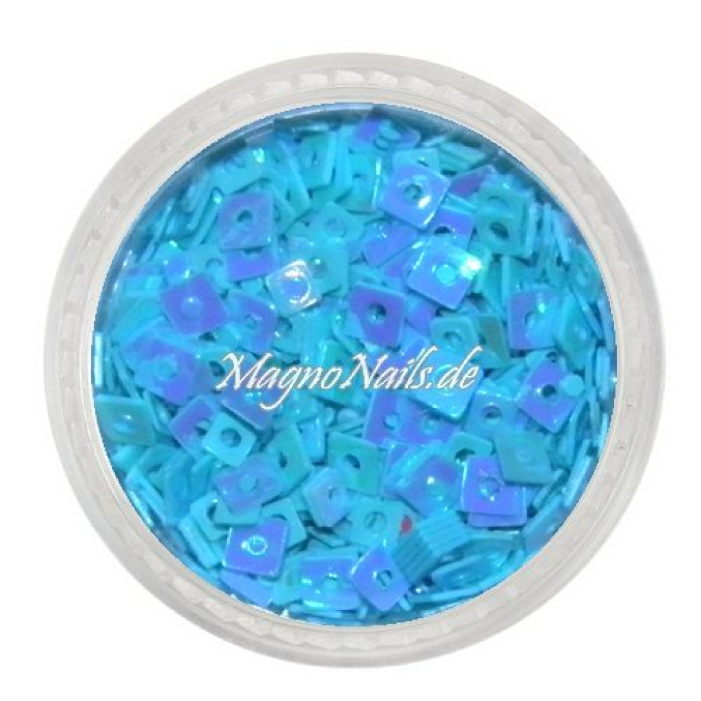 Glitter Shapes - Einlegemotive - Quadrat hellblau Nail Art Nails Nagel Nögel Nailart Einleger